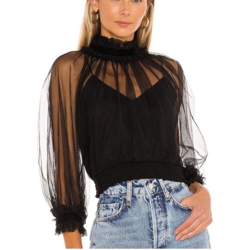 Alice + Olivia  sheer blouse